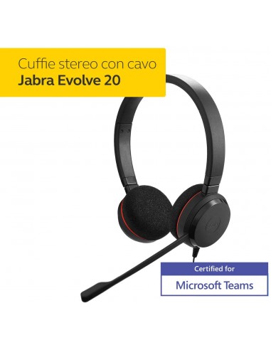 Jabra Evolve 20 ms stereo Cuffie PC...